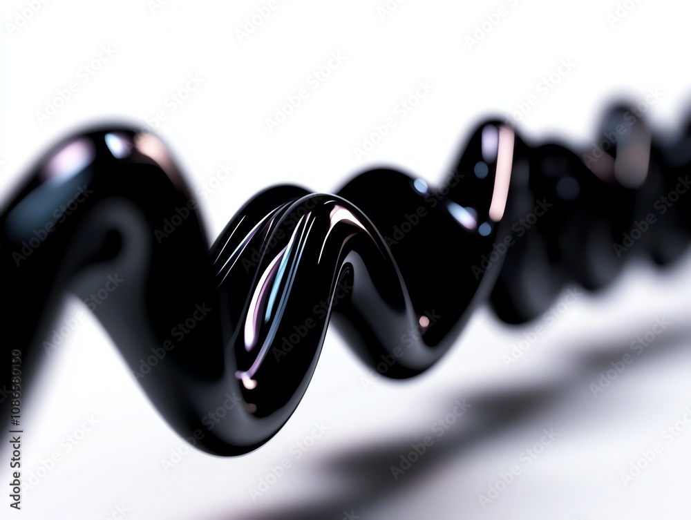 Black wavy line design on a white isolated background Black wavy line design on a white isolated background