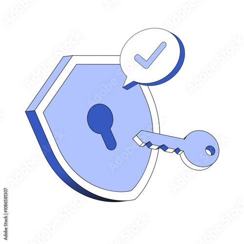 Secure lock and key, successfully unlocked