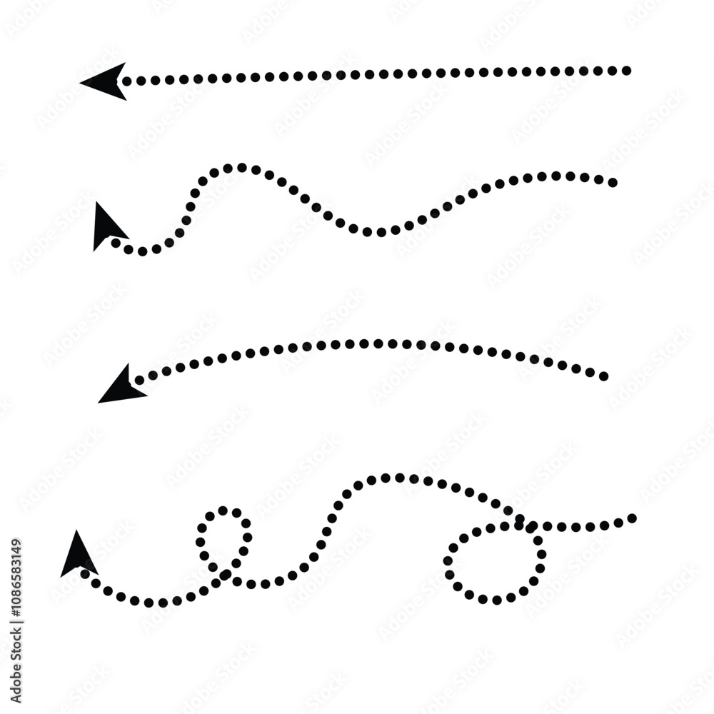 Arrow dots line collection vector design