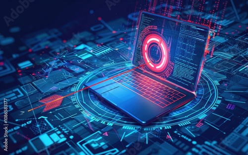 Laptop Cybersecurity System Data Protection Target