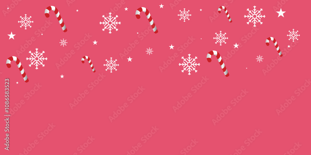Christmas border or frame with fir branches, berries and candy isolated on snowy background. Vector illustration eps10 Christmas border or frame with fir branches, berries and candy isolated on snowy background. Vector illustration eps10