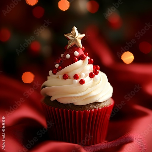 New Year’s cupcake decorate Christmas theme and Christmas tree