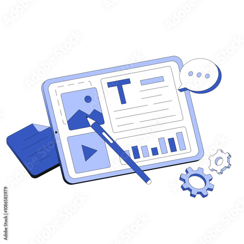 Content management system on tablet