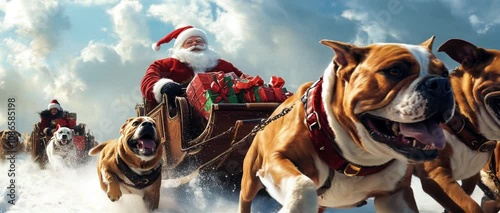 santa claus and dogs