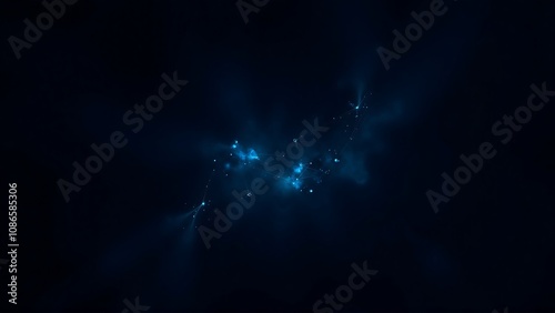 Abstract Dark Blue Background with Glowing Flowers, Wallpaper, Backdrop, Desktop and Phone Wallpapers