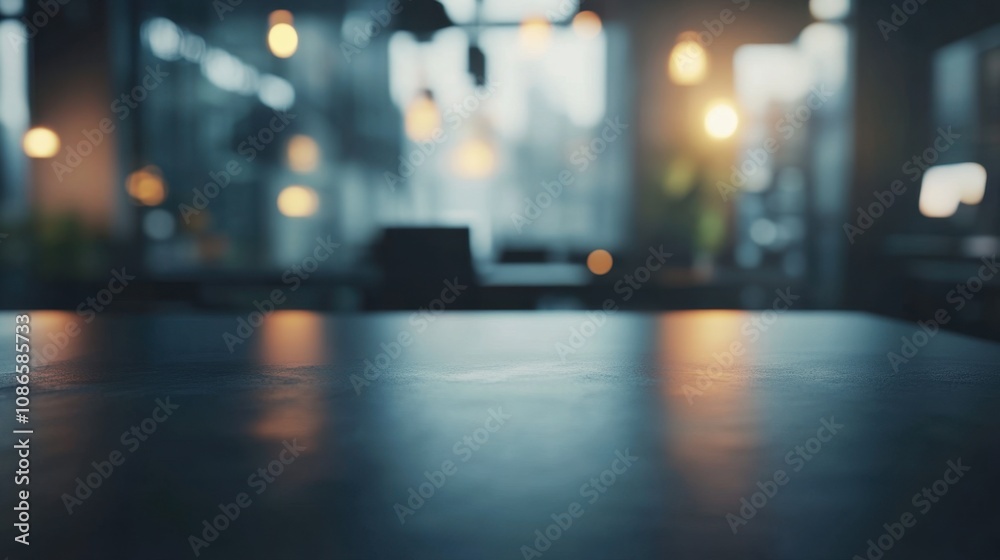 A cozy modern workspace with soft lighting and a wooden table in the foreground during a quiet afternoon A cozy modern workspace with soft lighting and a wooden table in the foreground during a quiet afternoon