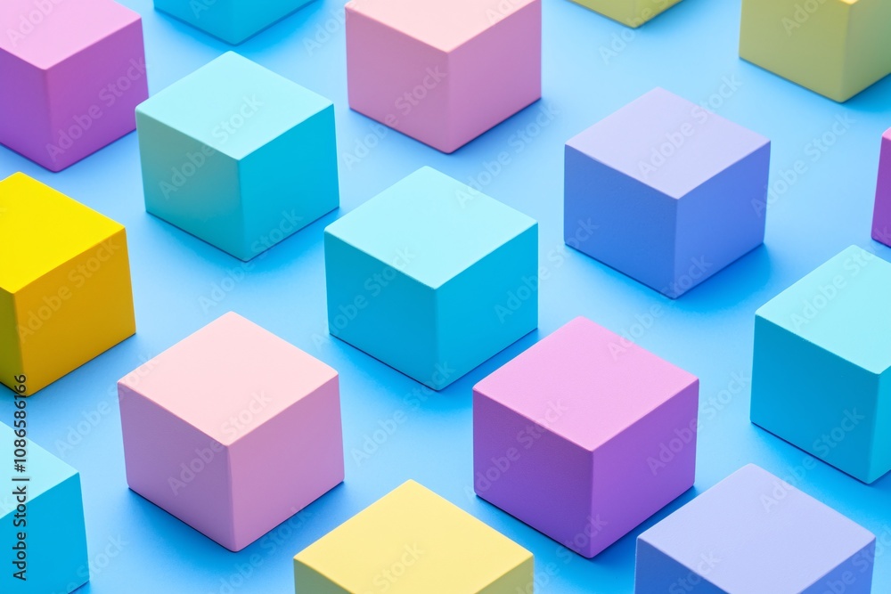 Pastel Cube Pattern Colorful Blocks Abstract Background Geometric Design Minimalist St Pastel Cube Pattern Colorful Blocks Abstract Background Geometric Design Minimalist St