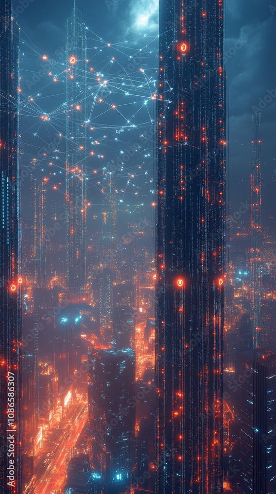 Obraz premium The Token Web, Digital Asset Tokenization