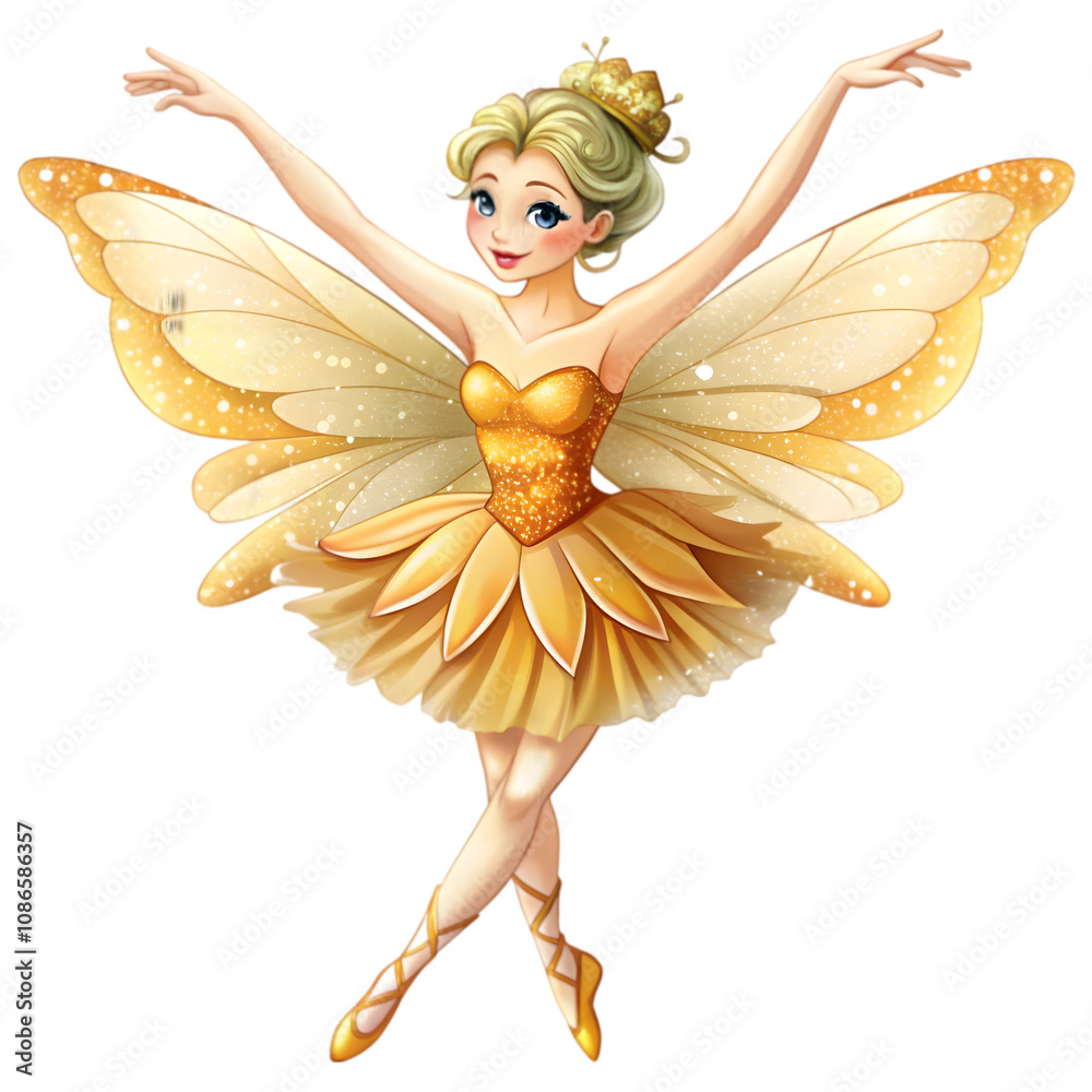 fairy with wings   isolated  on transparent background