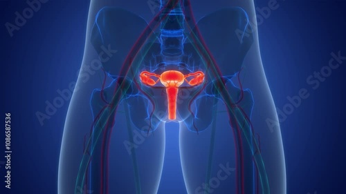 Female Reproductive System Anatomy Animation Concept