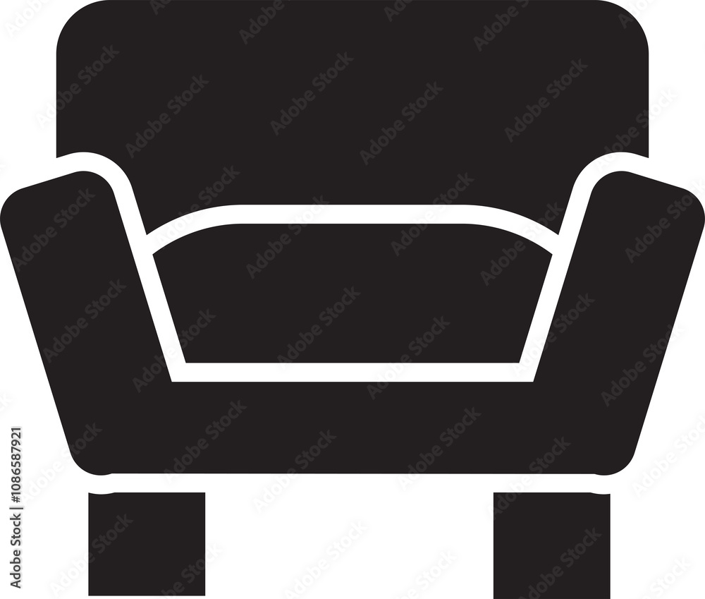 Sofa Glyph Icon Sofa Glyph Icon