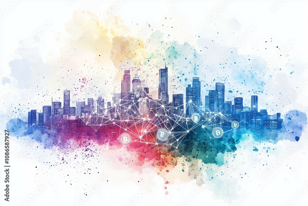 Obraz premium The Token Web, Digital Asset Tokenization