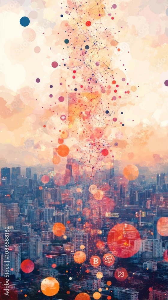 Obraz premium The Token Web, Digital Asset Tokenization