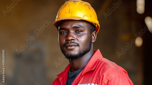 Focused Construction Worker in Industrial Setting AI Generated