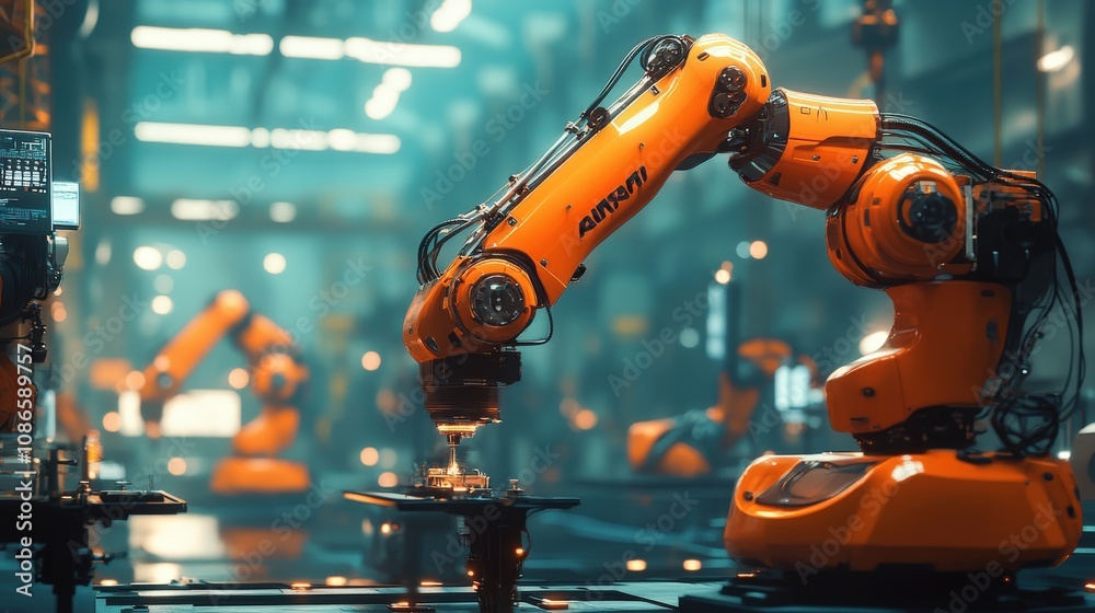 Advanced manufacturing facility with AI-driven robotics testing prototypes Advanced manufacturing facility with AI-driven robotics testing prototypes