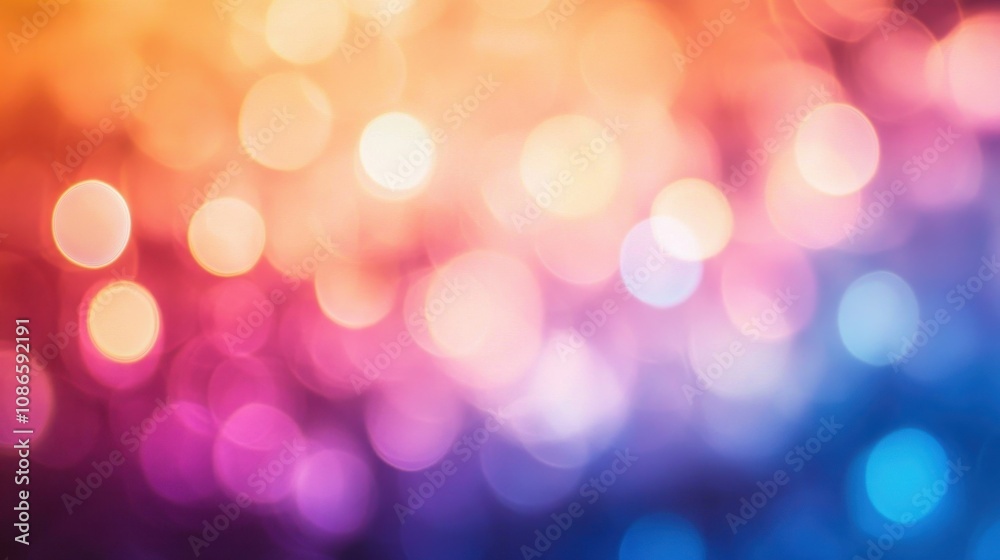Colorful abstract background with vibrant bokeh lights blending together in a smooth gradient during evening hours Colorful abstract background with vibrant bokeh lights blending together in a smooth gradient during evening hours