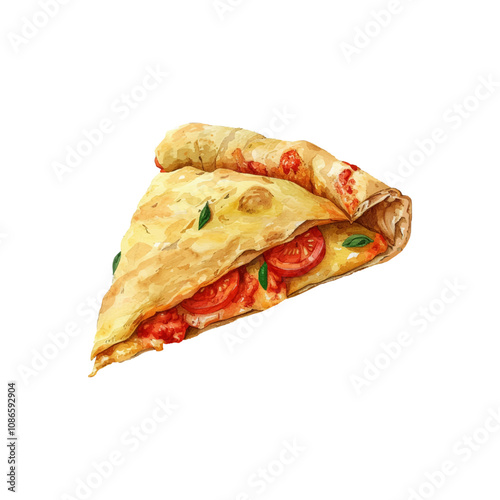 calzone vector illustration in watercolor style