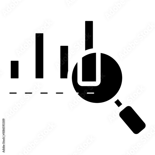 statistical bar graph observation glyph icon