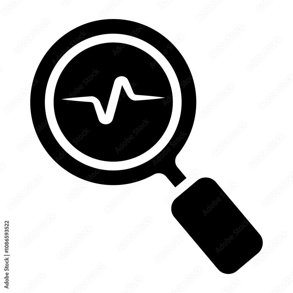 audit inspection with magnifier glyph icon audit inspection with magnifier glyph icon
