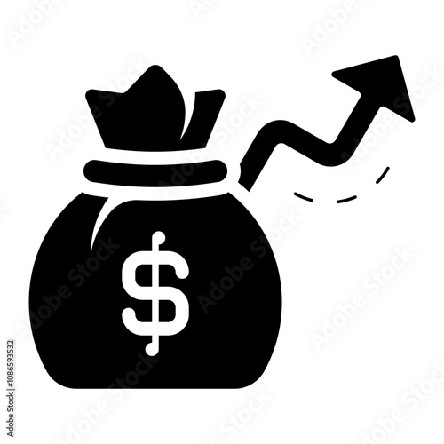 money profit glyph icon