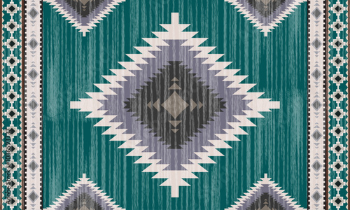 Navajo tribal vector seamless pattern. Native American ornament. Ethnic South Western decor style. Boho geometric ornament. Vector seamless pattern. Mexican blanket, rug. Woven carpet illustration