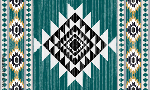 Navajo tribal vector seamless pattern. Native American ornament. Ethnic South Western decor style. Boho geometric ornament. Vector seamless pattern. Mexican blanket, rug. Woven carpet illustration