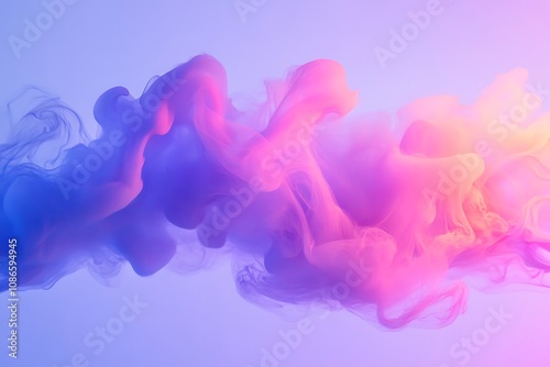 Neon watercolor ombre gradient creating abstract colorful smoke pattern
