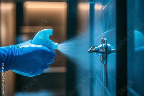 Hand Spraying Disinfectant