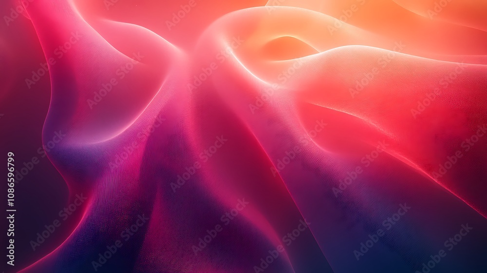 Obraz premium Vivid Surreal Landscape Featuring Flowing Forms and Colorful Textures in an Abstract Representation of Light and Movement