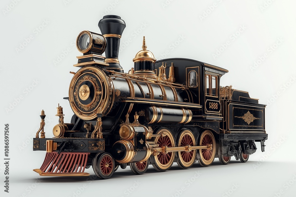 Train with steam locomotive series Ov. Isolated on white a background Train with steam locomotive series Ov. Isolated on white a background
