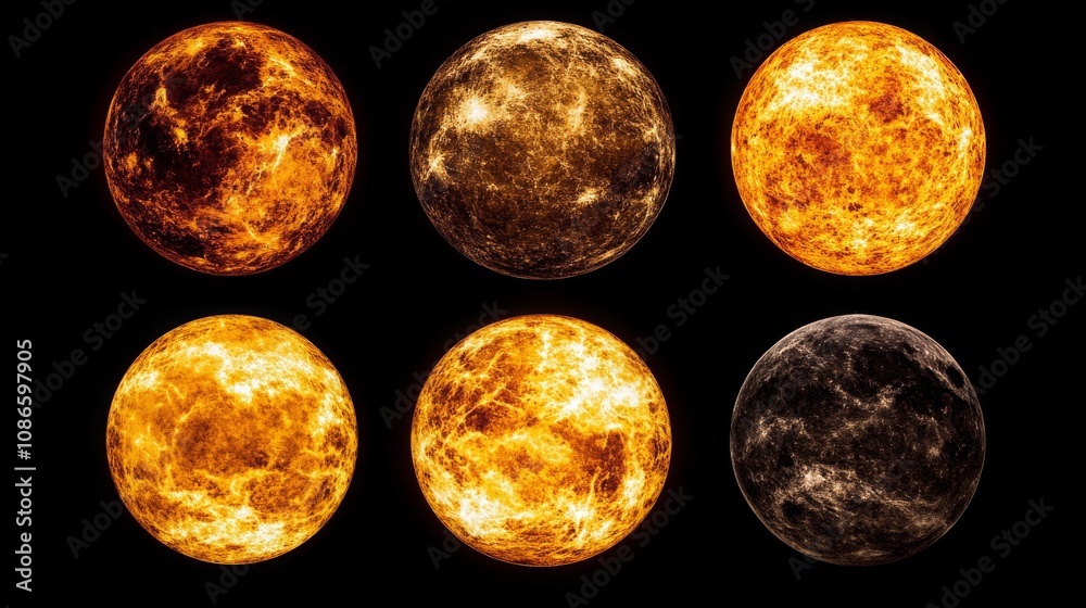 Obraz premium Terrestrial Body Split Screen Comparison Visualization