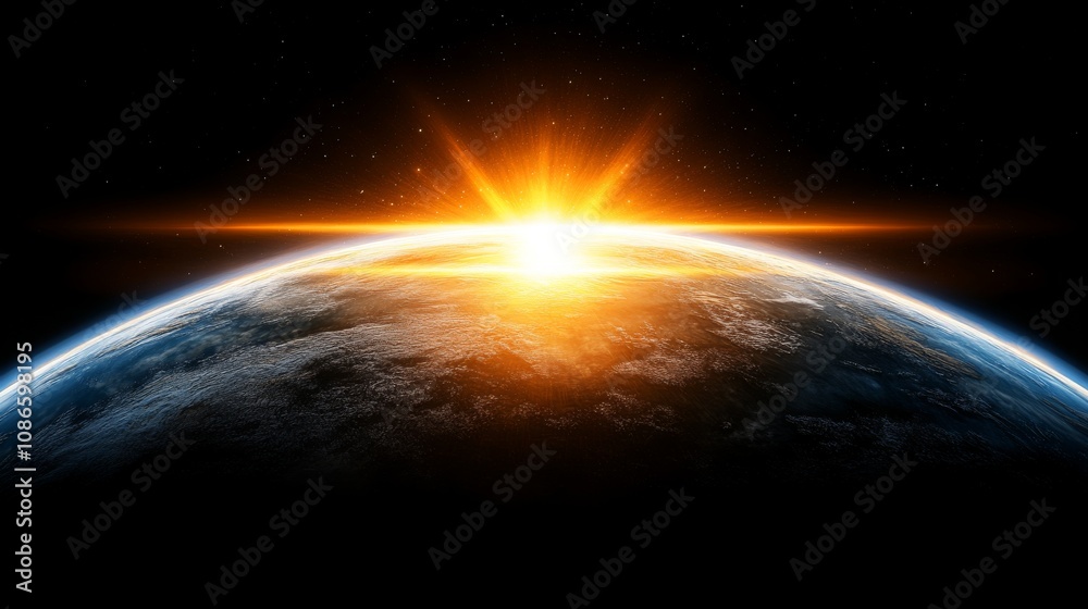 Obraz premium Stunning Earth Sunrise from Space Perspective