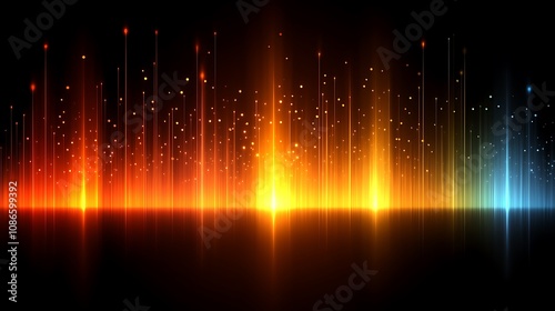 Abstract Representations of Colorful Binary Code Cascading Light Patterns with Digital Aesthetic for Use in Technology or Creative Projects photo