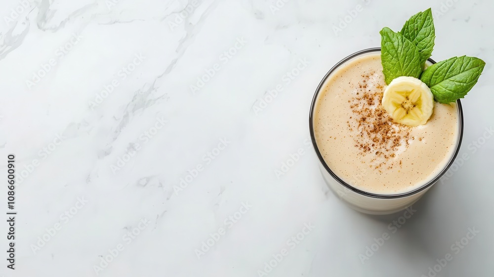 Lowsugar banana smoothie with almond milk, dietfriendly, refreshing drink