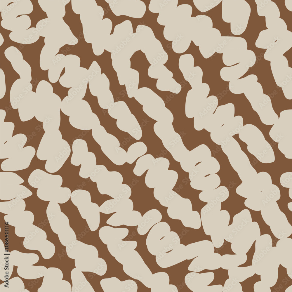 Fototapeta premium Neutral Colour Abstract Brush Strokes Seamless Pattern Design