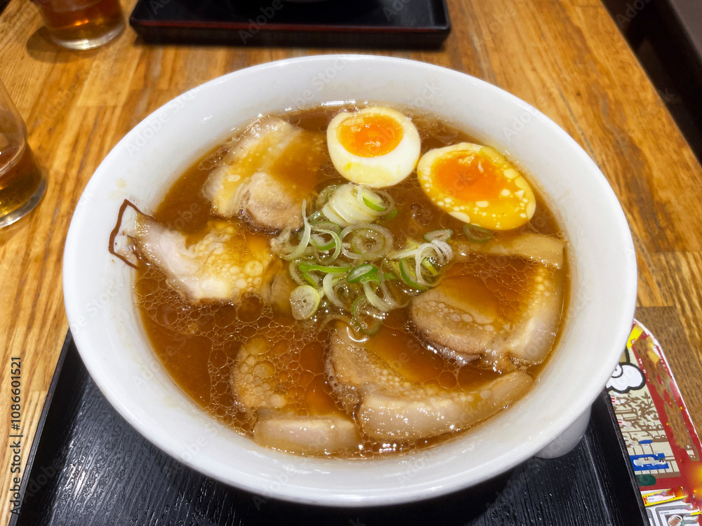 japanese soup ramen with egg,meat Fukushima japanese soup ramen with egg,meat Fukushima