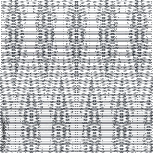 Small geometries create a dense symmetrical texture with sharp masses.