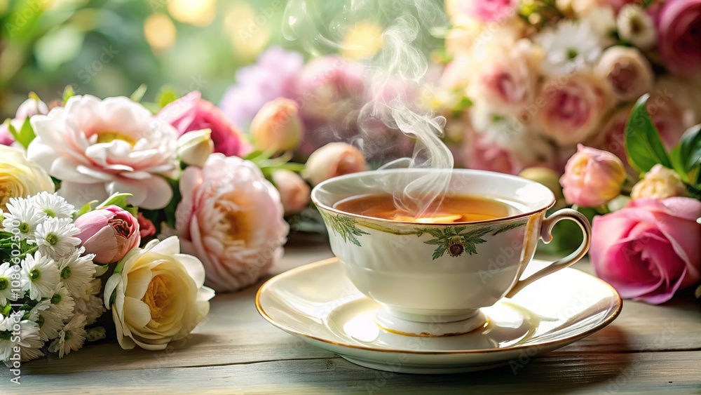 Captured in stillness: the graceful dance of tea, flowers, and porcelain. Captured in stillness: the graceful dance of tea, flowers, and porcelain.