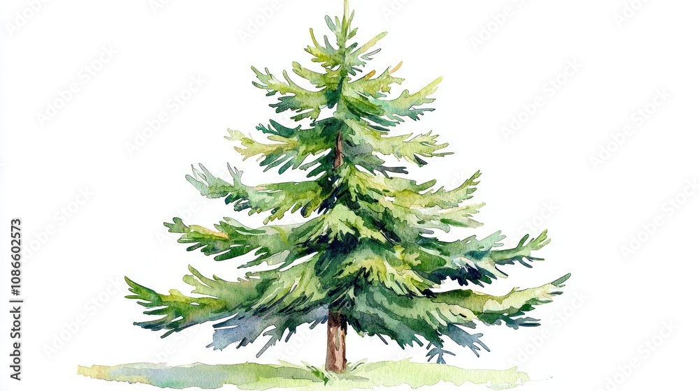 christmas fir tree in watercolor isolated on white or transparent png christmas fir tree in watercolor isolated on white or transparent png