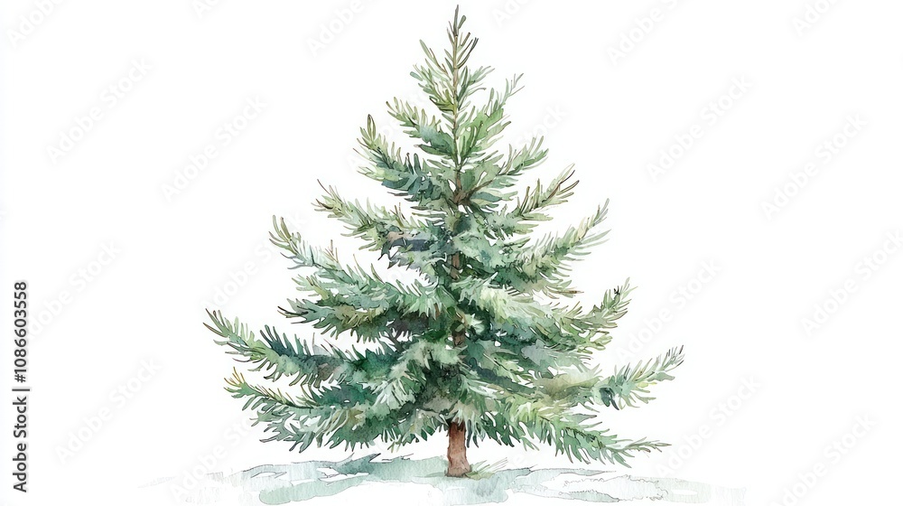 christmas fir tree in watercolor isolated on white or transparent png christmas fir tree in watercolor isolated on white or transparent png