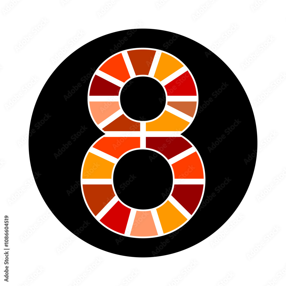 Number eight icon on white background. Vector illustration. Number eight icon on white background. Vector illustration.