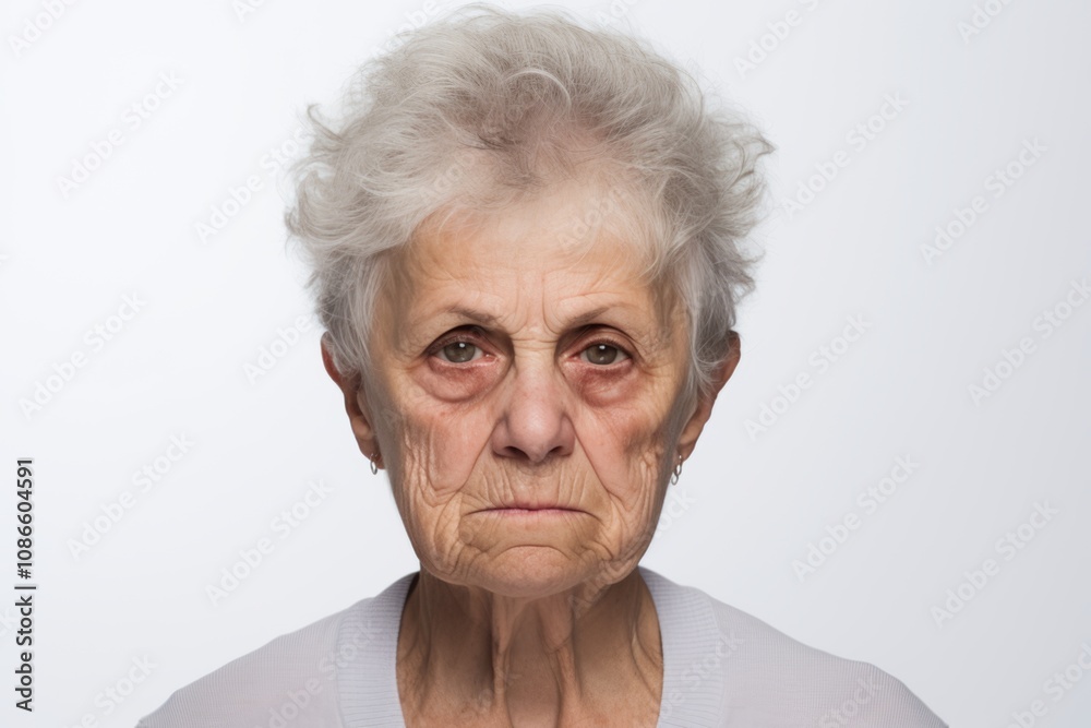 Sad homeless Caucasian bruising senior woman portrait on white background. Elderly gray hair female looking frustrated, alcoholic, stressed, unhappy and annoyed, Domestic Violence and Emotional Abuse Sad homeless Caucasian bruising senior woman portrait on white background. Elderly gray hair female looking frustrated, alcoholic, stressed, unhappy and annoyed, Domestic Violence and Emotional Abuse