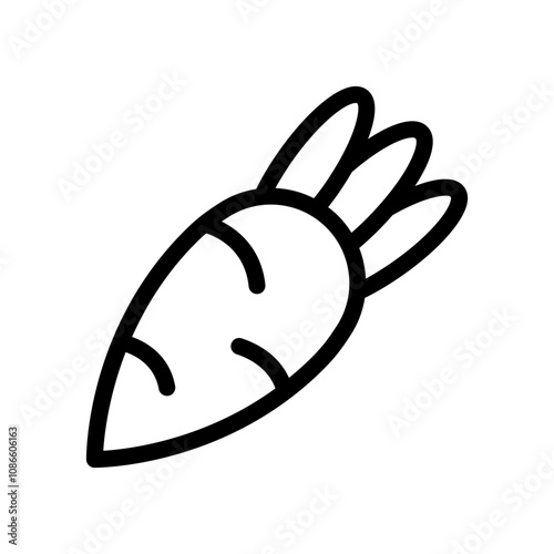 1 carrot line icon illustration vector graphic