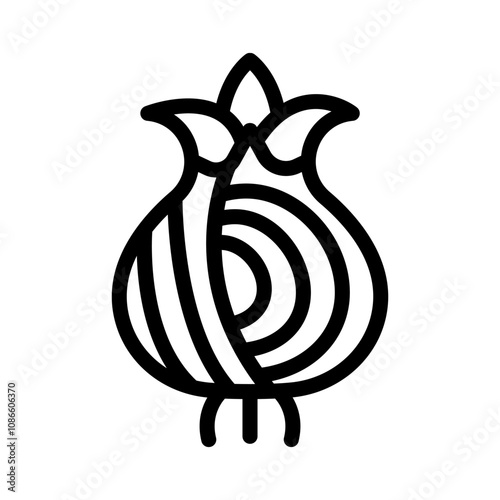 27 onion line icon illustration vector graphic