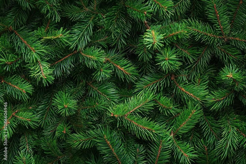 Festive green fir branches arranged to create a beautiful holiday backdrop with a natural, soft focus Festive green fir branches arranged to create a beautiful holiday backdrop with a natural, soft focus