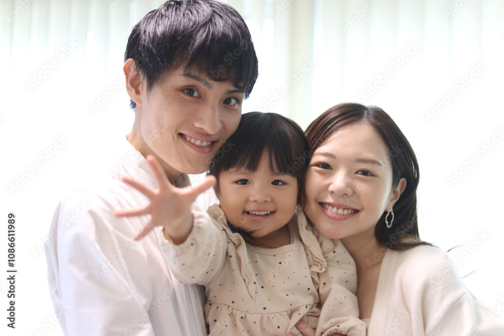 笑顔の親子 笑顔の親子