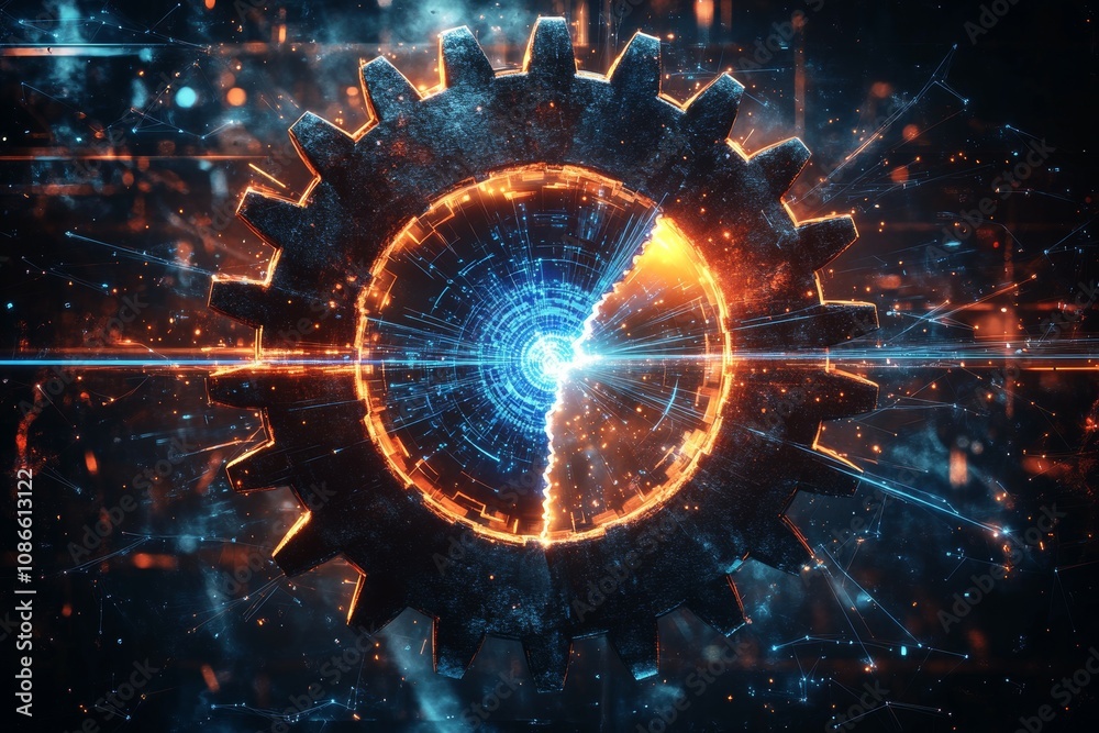 Obraz premium Industrial Metamorphosis, Digital Disruption in Traditional Industries