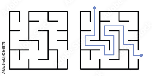 Labyrinth Maze Game with Answer. Kids Logic Game