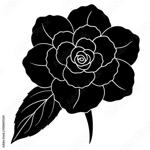 black and white flower
