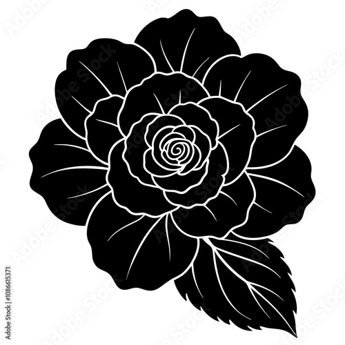 black and white flower